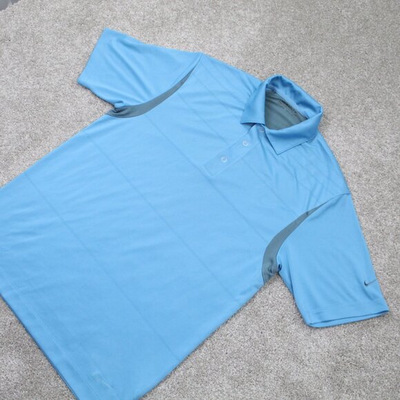 Nike Golf Polo Shirt Mens Small Blue FitDry Short Sleeve Polyester Pullover - Picture 3 of 13